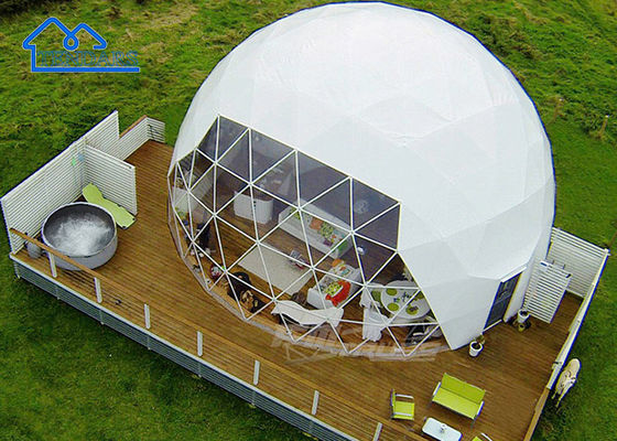 Купольная палатка на заказ Гостиница Luxury With PVC Roof Cover Приморская экологическая роскошная палатка