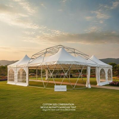 Custom Size Configuration Modular Party Marquee Tent with 850gsm PVC Roof and 6061-T6 Aluminum Frame