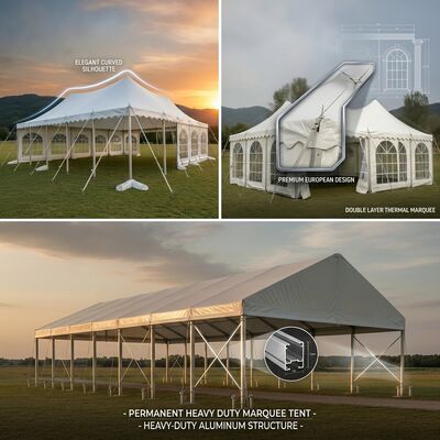 12x30м ABS Solid Wall G Series A-Frame A-Frame Маркизный праздничный шатер водонепроницаемый ABS Твердые стенные панели Модная выставка