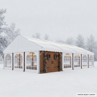 Christmas Market Festival Party Marquee Tent Winter Ready Insulated Snow Load Rated European Style Canopy Structure