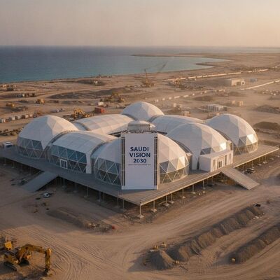 Saudi Vision 2030 Mega Project Construction Site Modular Event Tent for NEOM Red Sea Development KSA